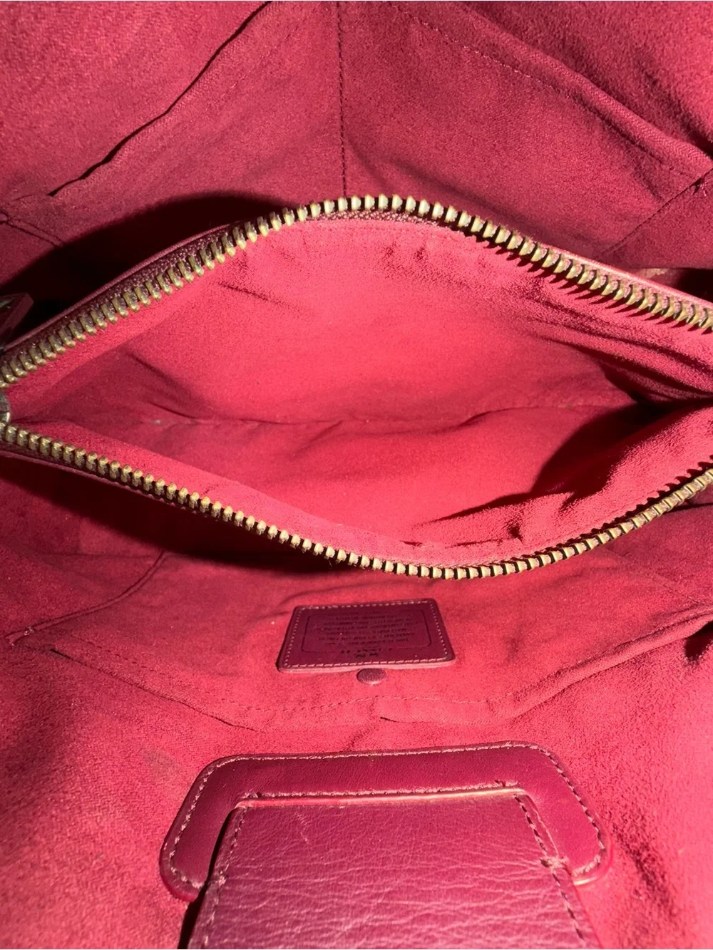 Coach Carry all satchel handbag monogram brown burgundy phyton handle embossed